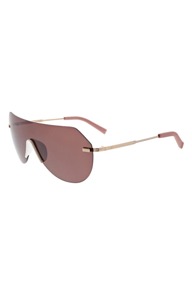 Hurley Angled Iconic Shield Sunglasses, Alternate, color, White/ Gold
