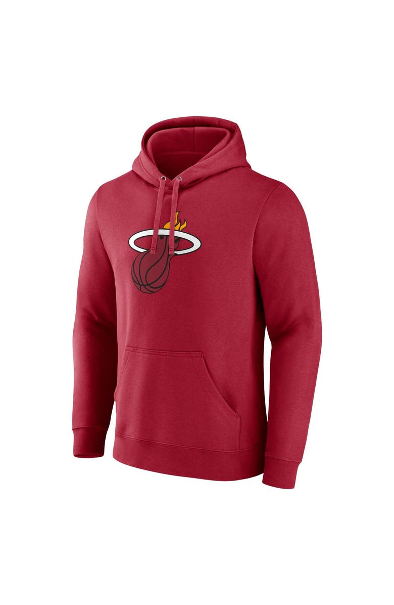 FANATICS Men's Fanatics Branded  Red Miami Heat Primary Logo Pullover Hoodie, Alternate, color, 