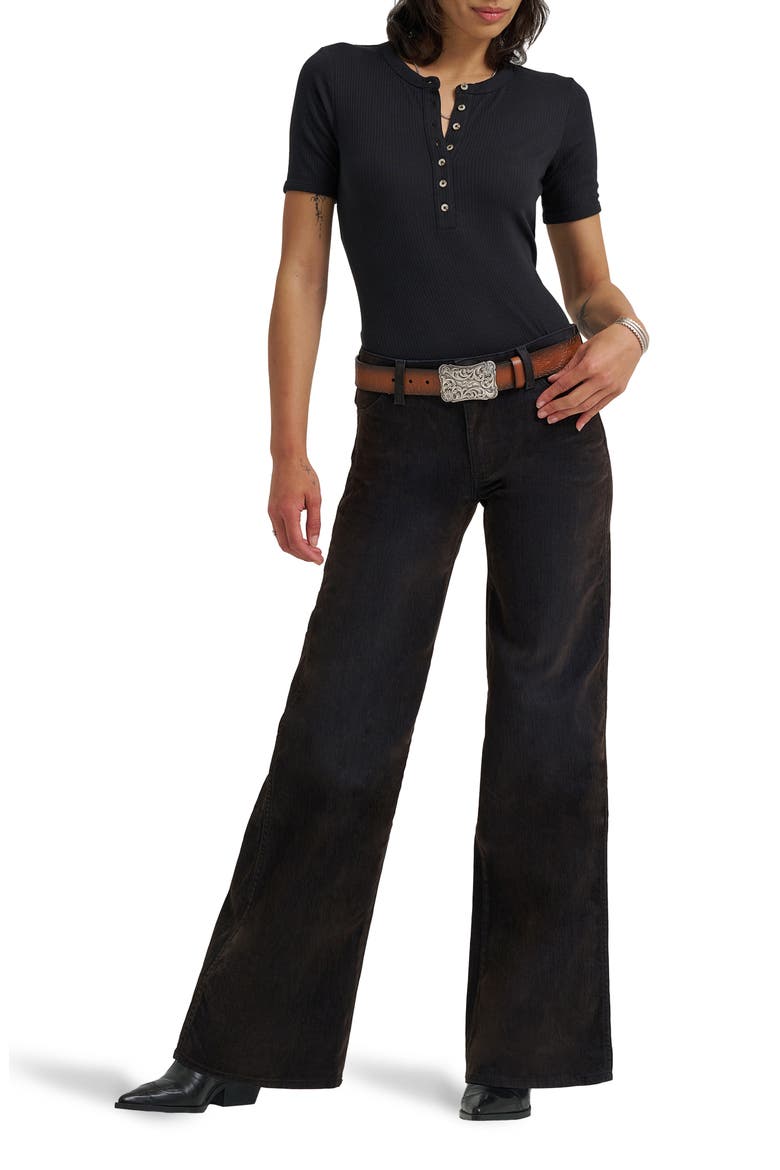 Worldwide Mid Rise Wide Leg Jeans, Alternate, color, MOLE