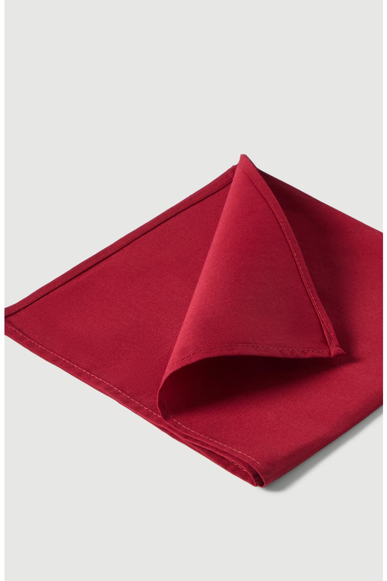 Red cotton twill pocket square for tuxedo, Alternate, color, Red