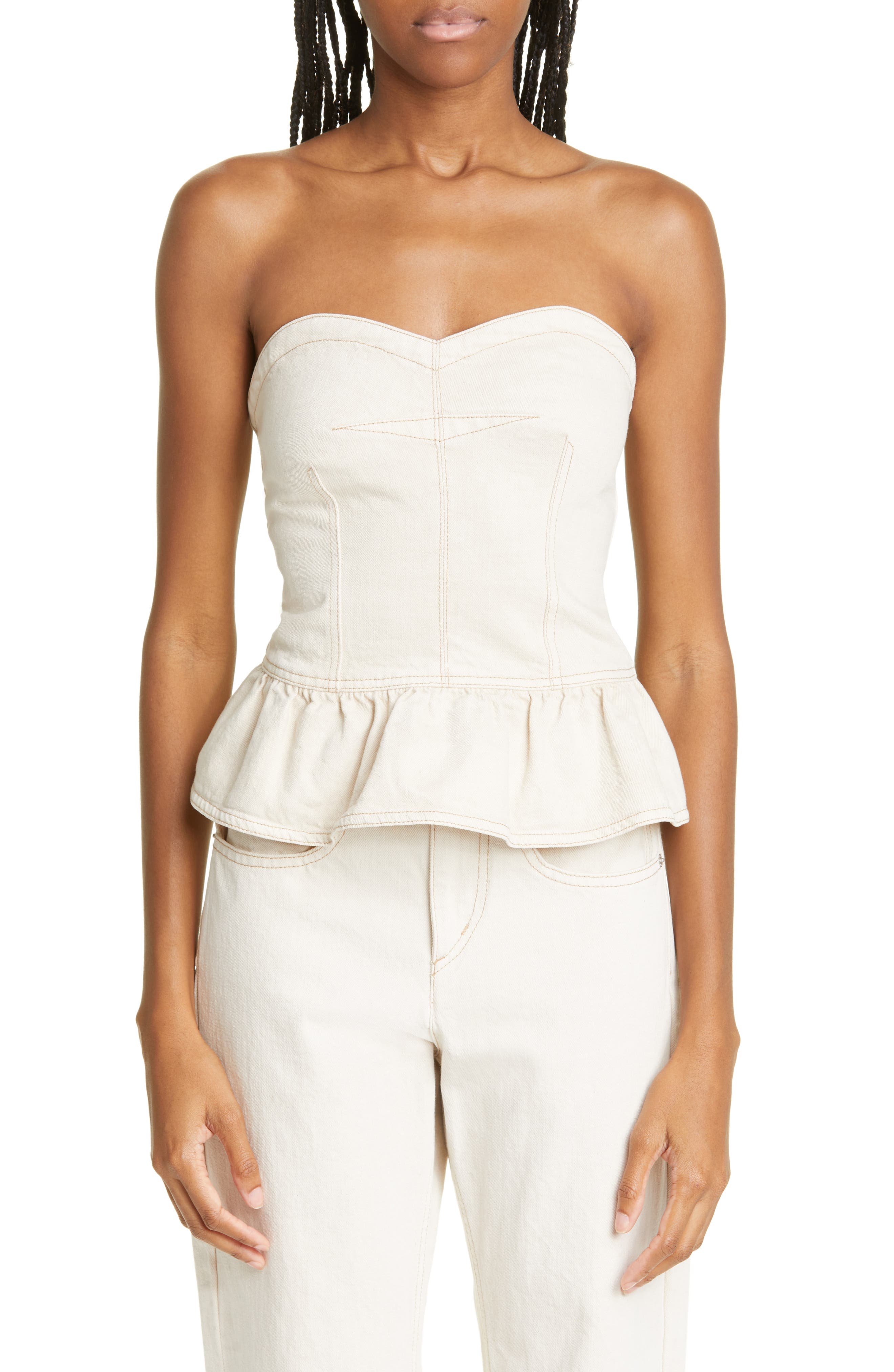 Isabel Marant Étoile Solizinia Strapless Cotton Top