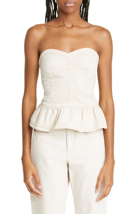 Solizinia Strapless Cotton Top