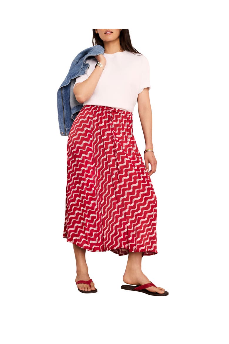 Satin Printed Maxi Skirt, Main, color, Red