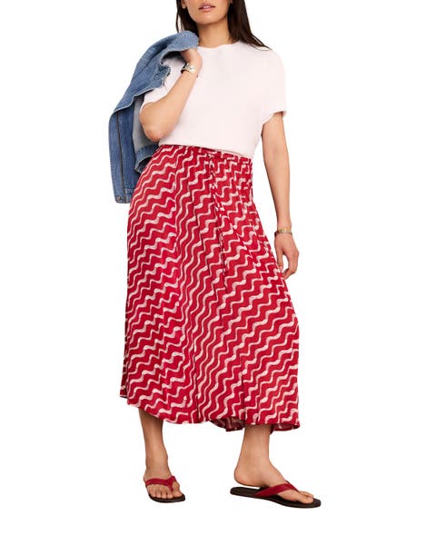 Satin Printed Maxi Skirt