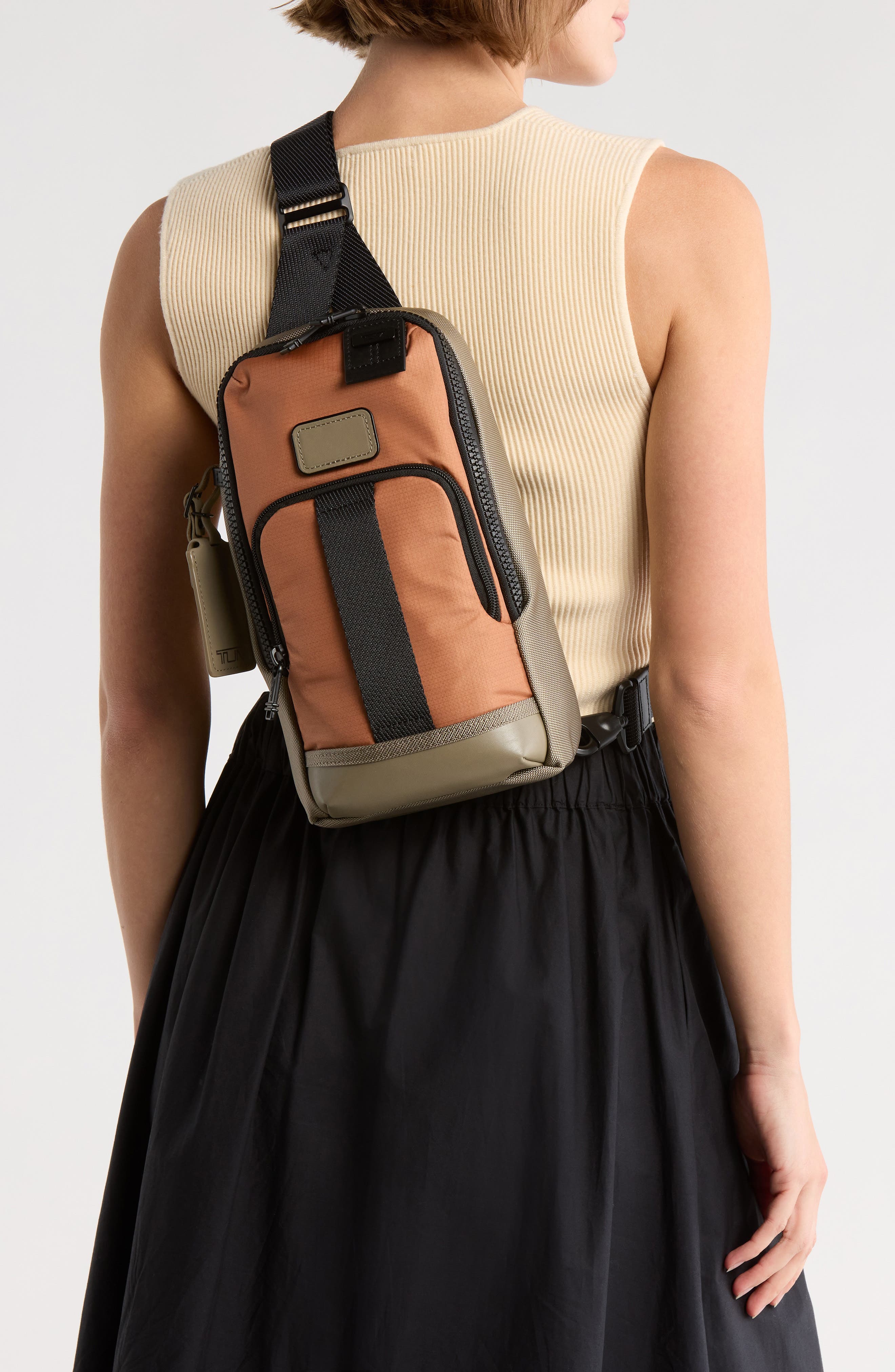 TUMI Fife Slim Sling Bag, Alternate, color, Cider/ Sand