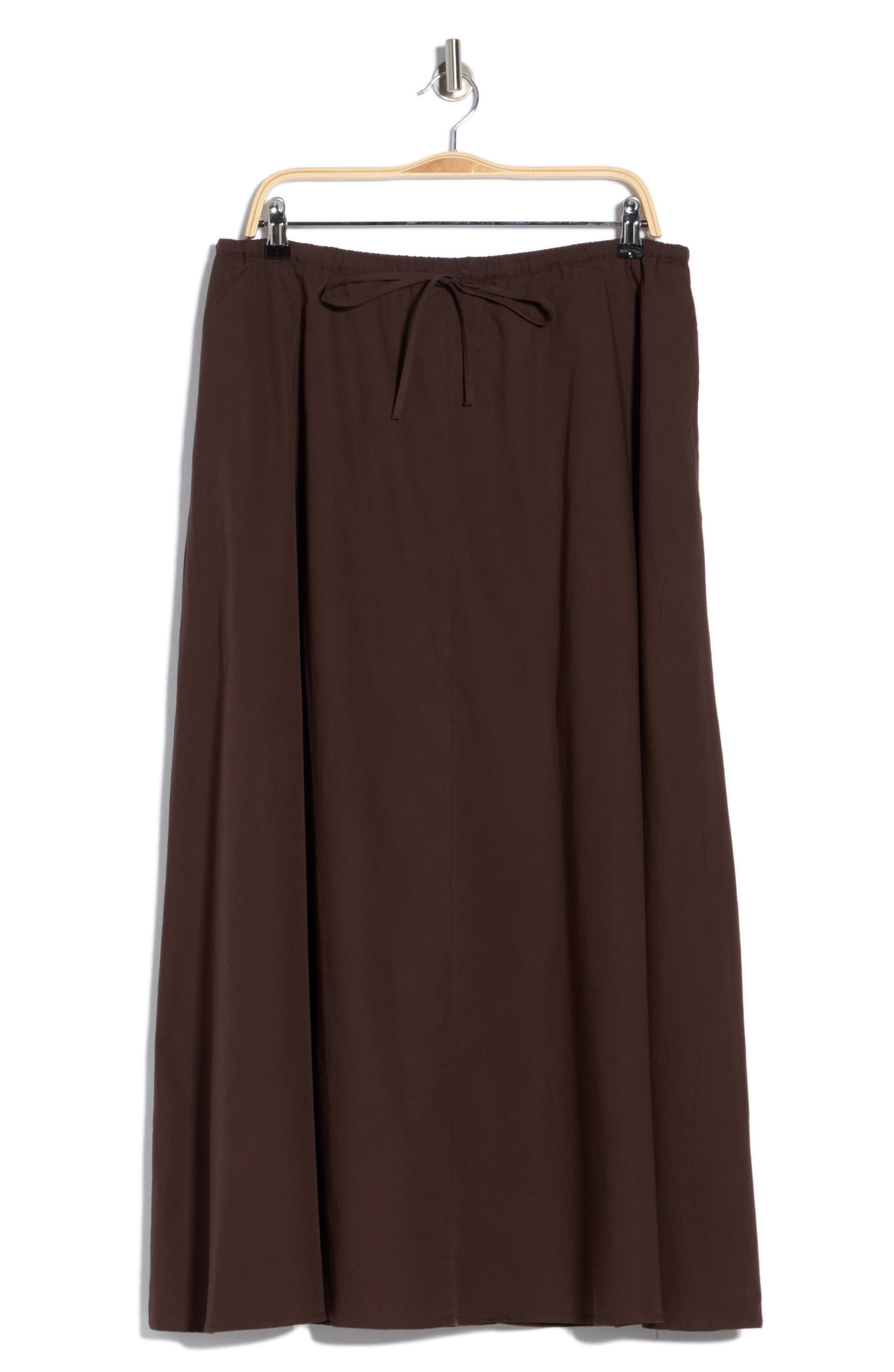 Leith Drawstring Waist Cotton Poplin Maxi Skirt