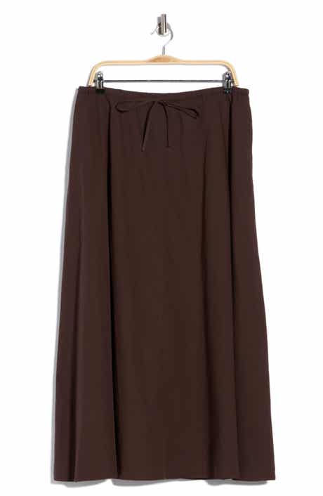 Leith Drawstring Waist Cotton Poplin Maxi Skirt