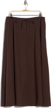 Leith Drawstring Waist Cotton Poplin Maxi Skirt