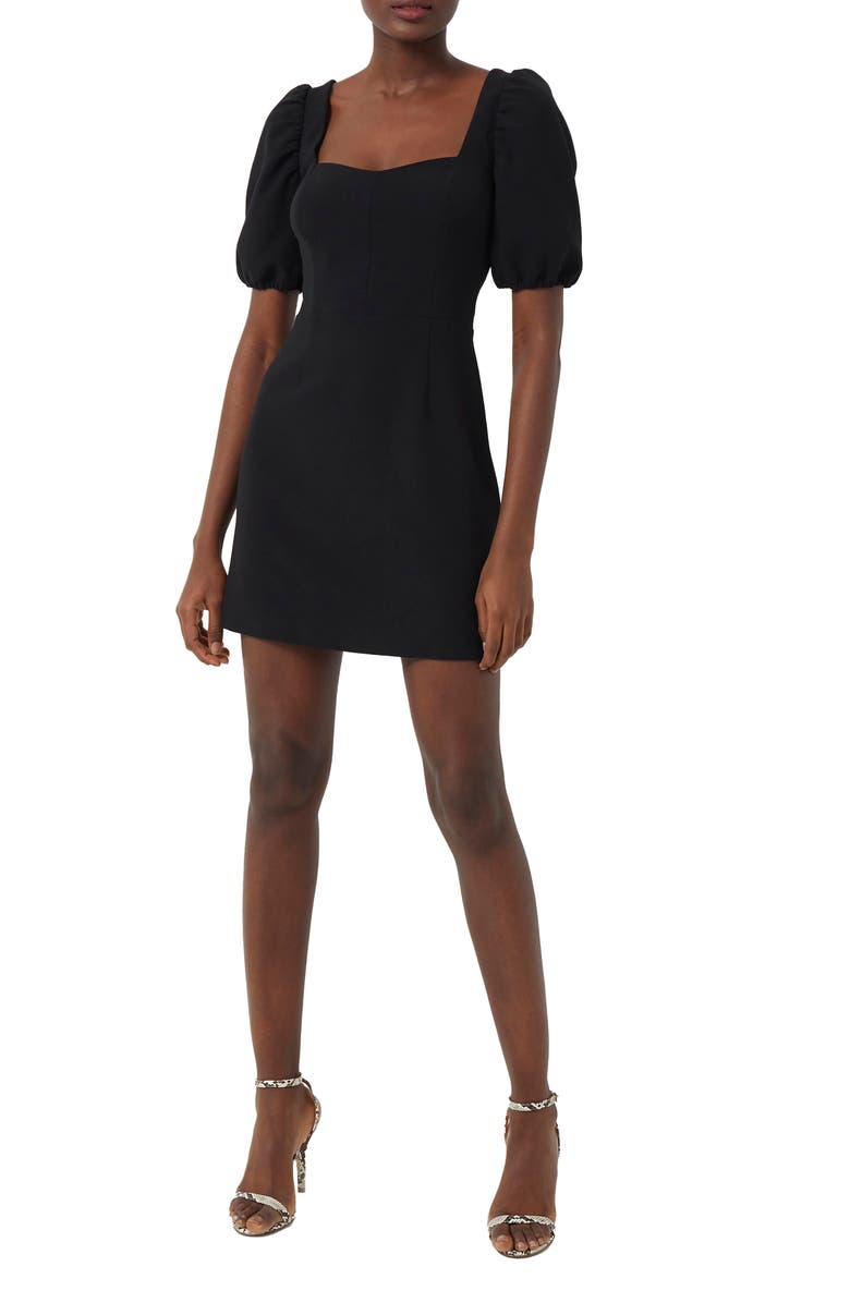French Connection Whisper Back Cutout A-Line Dress, Main, color, Black