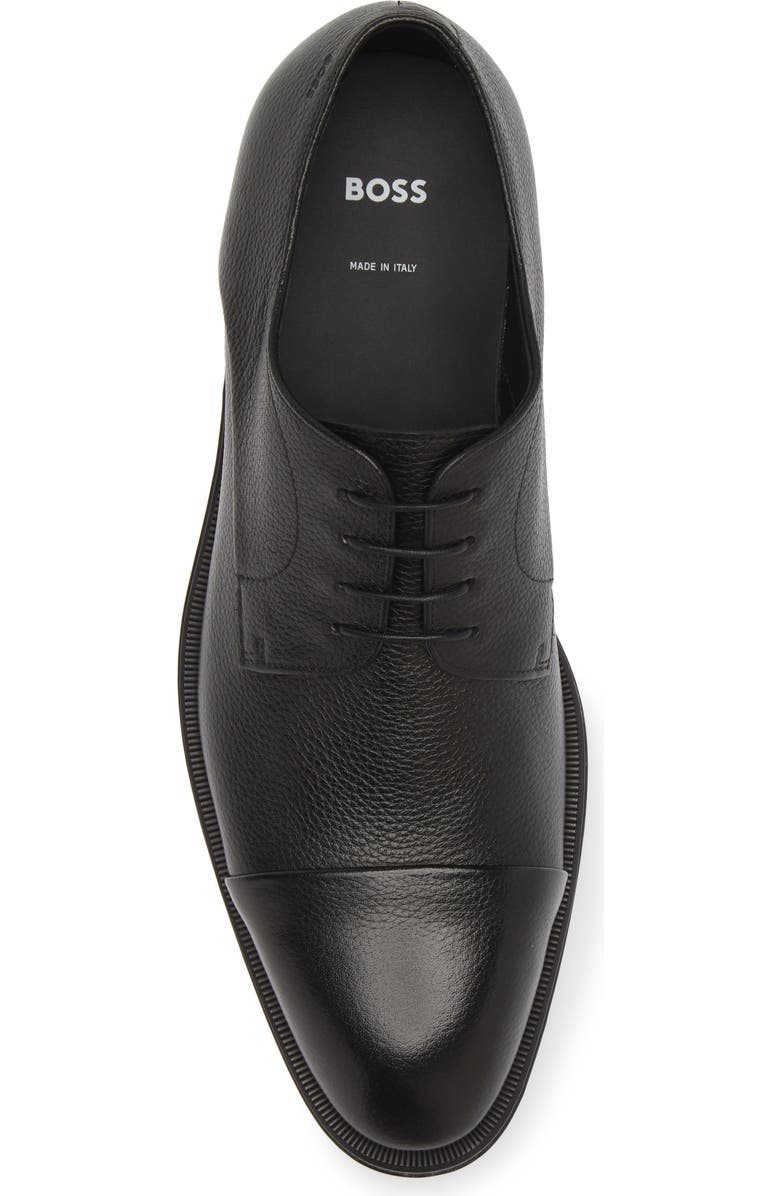 BOSS Derrek Pebbled Cap Toe Derby, Alternate, color, Black