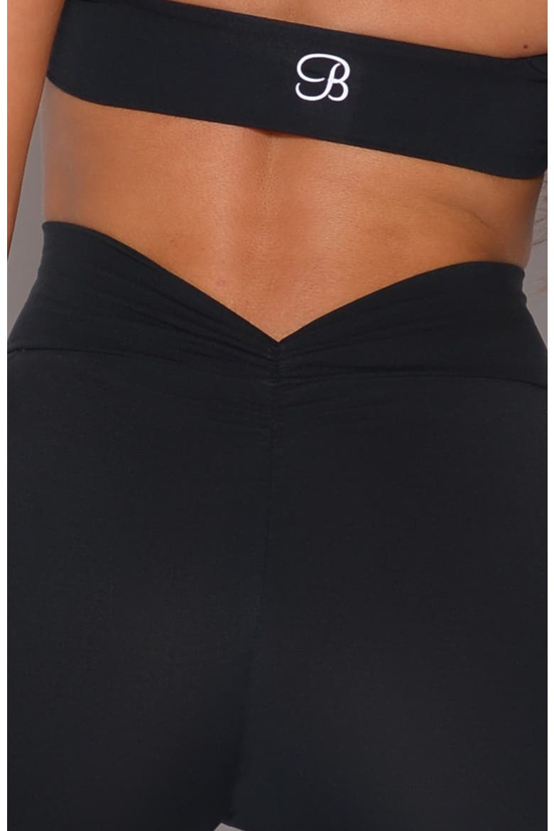V Back Leggings, Alternate, color, Black