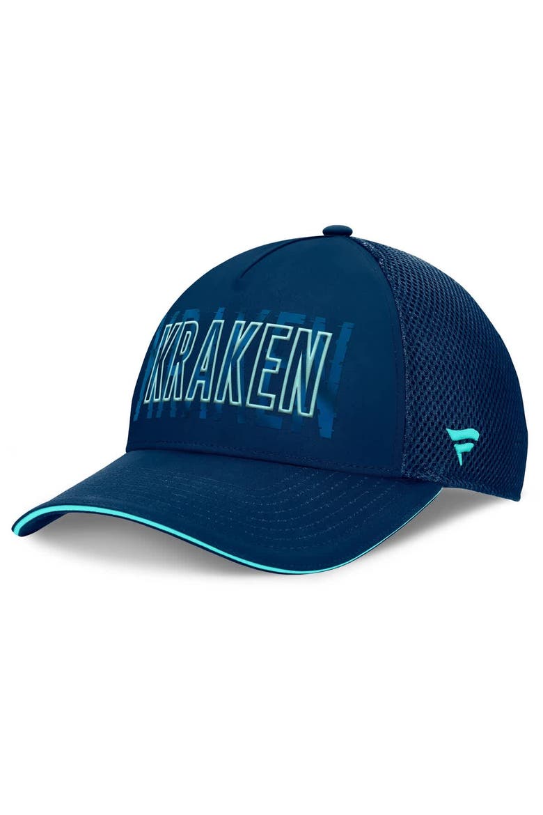 Men's Fanatics Deep Sea Blue Seattle Kraken Fundamental Flex Hat, Alternate, color, Navy