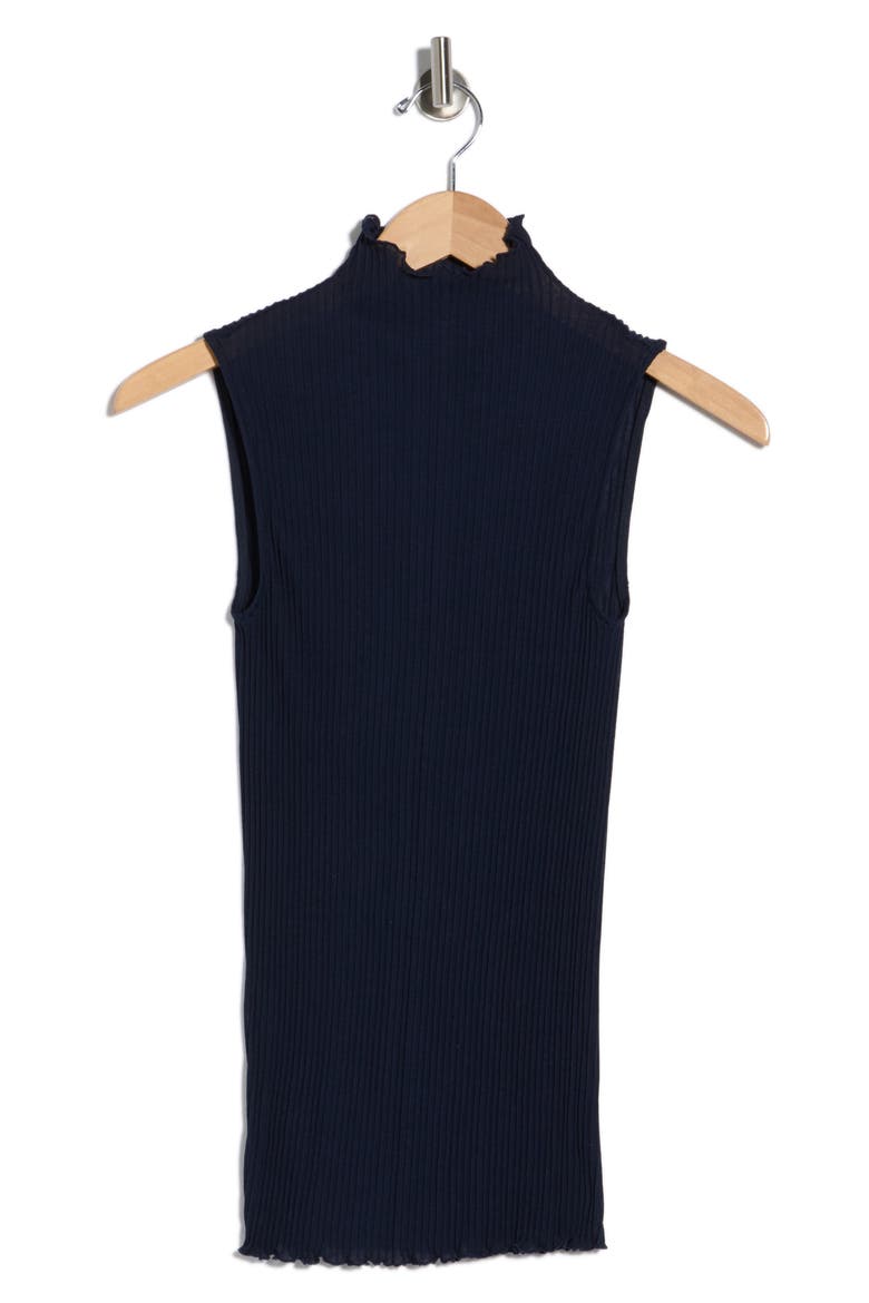Funnel Neck Texture Tank, Alternate, color, NAVY