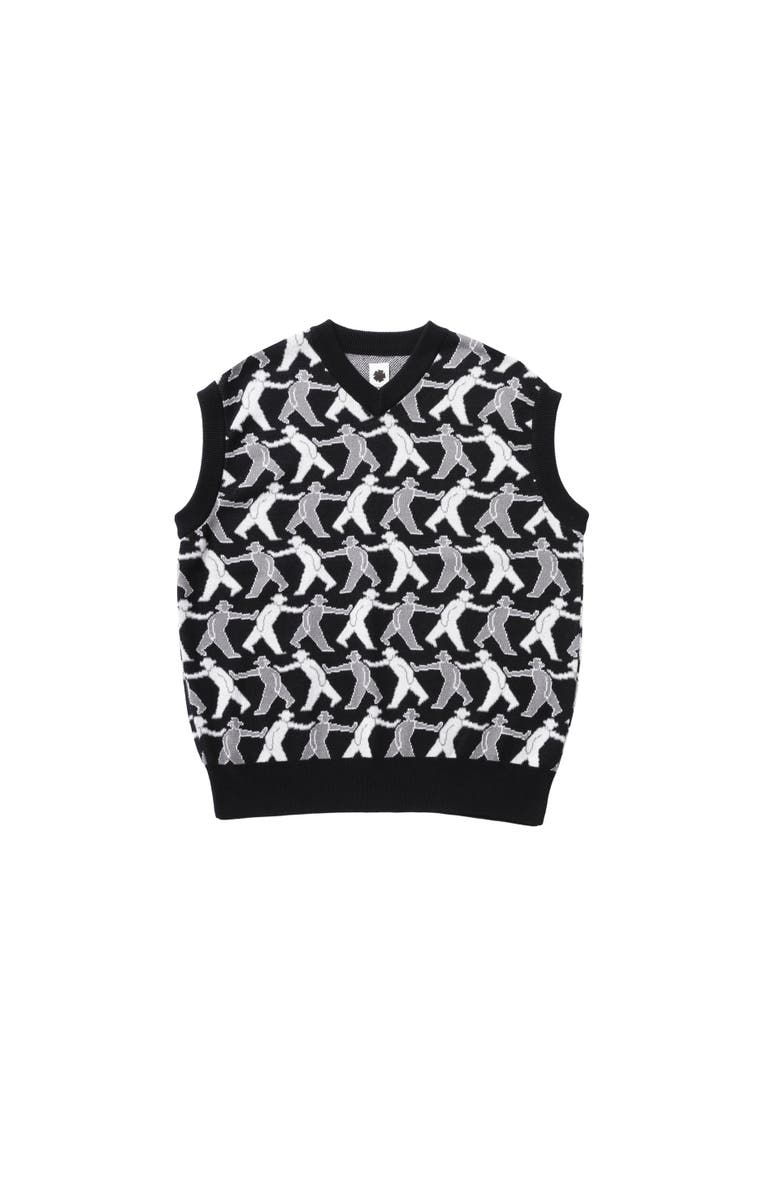 vowels Tag-A-Long Knitted Vest, Main, color, Black