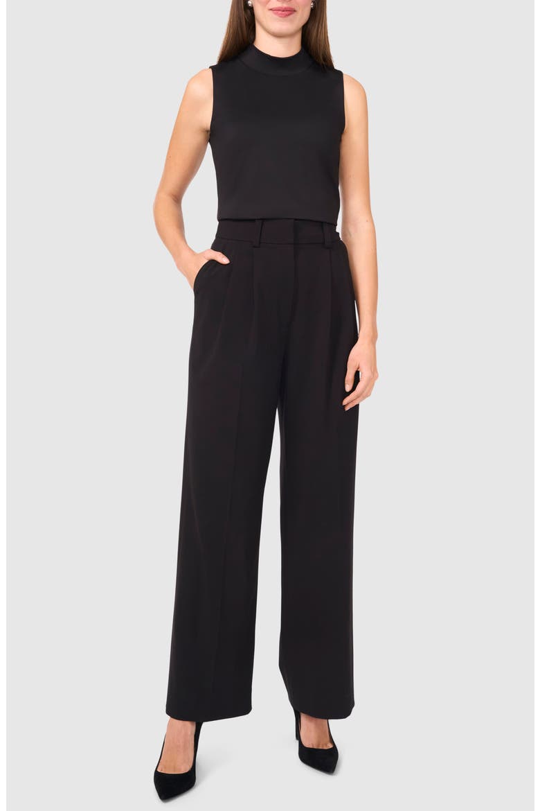 Sleeveless Mock Neck Top, Alternate, color, RICH BLACK