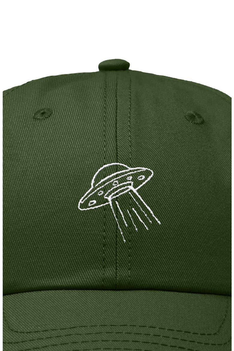 UFO Embroidered Adjustable Dad Cap, Alternate, color, Olive