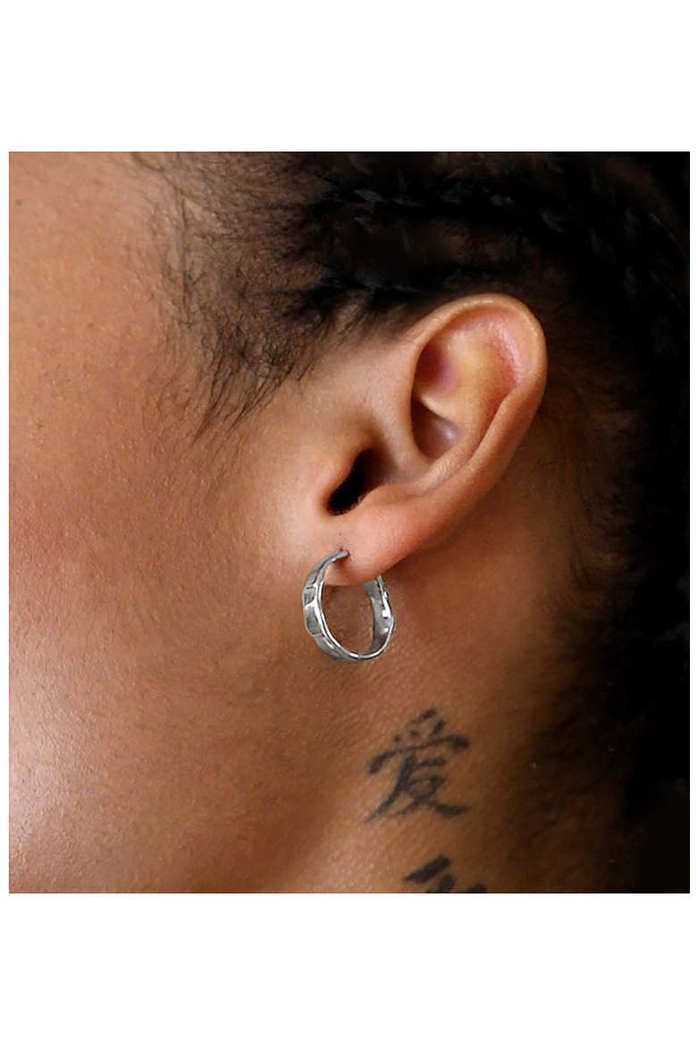 Siren Muse Wave Small Hoop Earrings, Alternate, color, STERLING SILVER