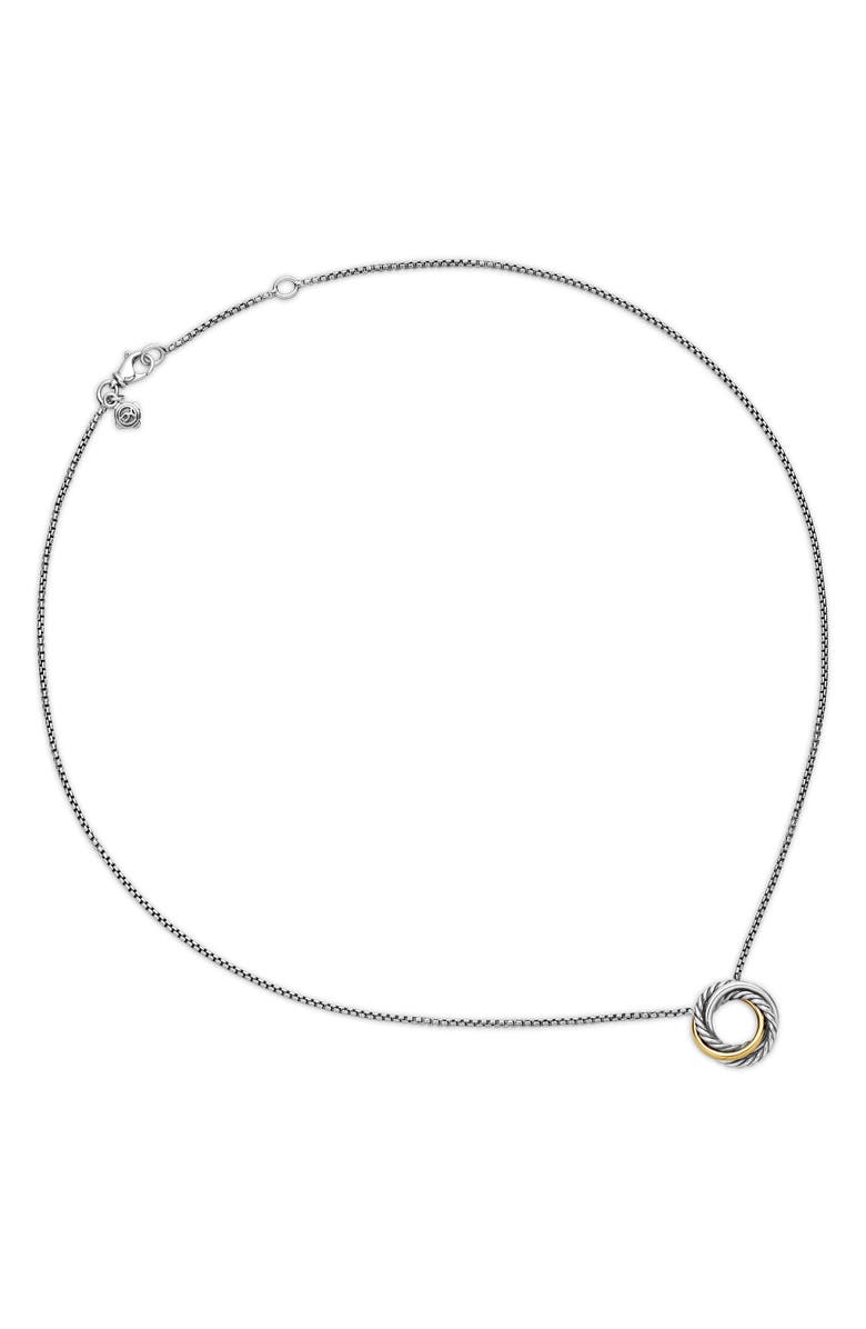 David Yurman Crossover Mini Pendant Necklace with 18K Yellow Gold, Alternate, color, Silver/ Gold