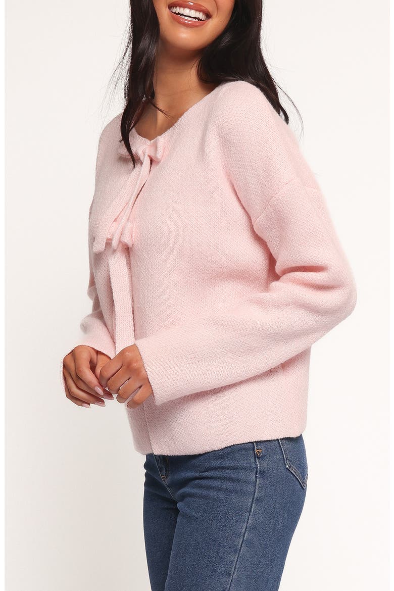 Arden Bow Cardigan, Alternate, color, PINK