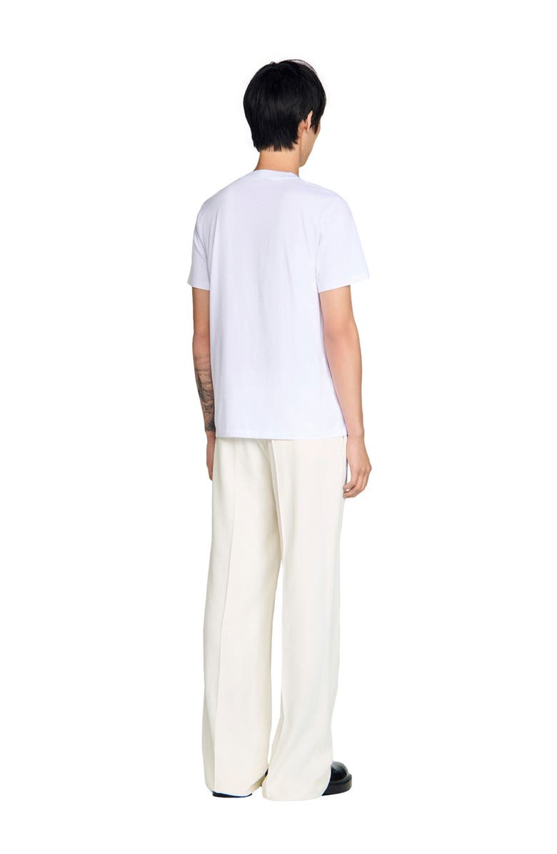 SANDRO Embroidered horse cotton T-shirt, Alternate, color, White