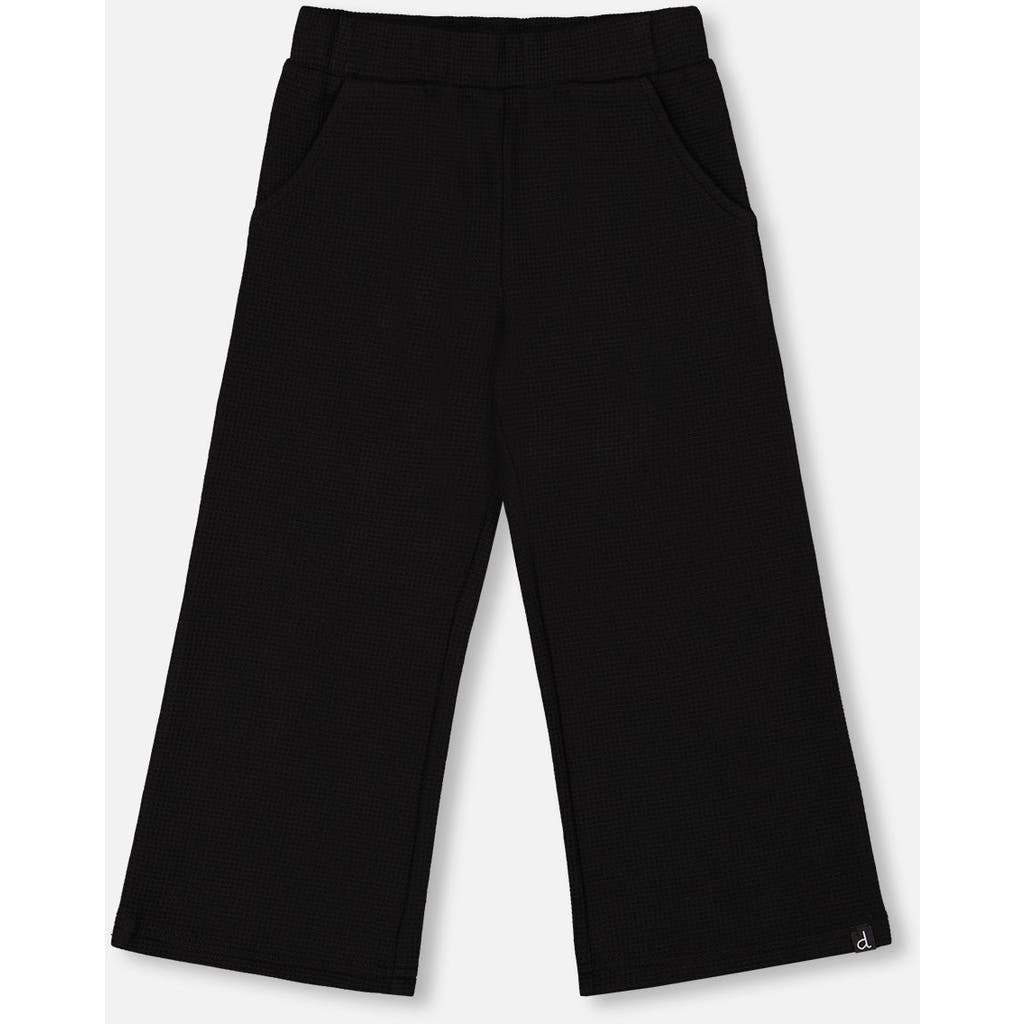 Deux Par Deux Ribbed Leggings Bootleg With Slit In Black