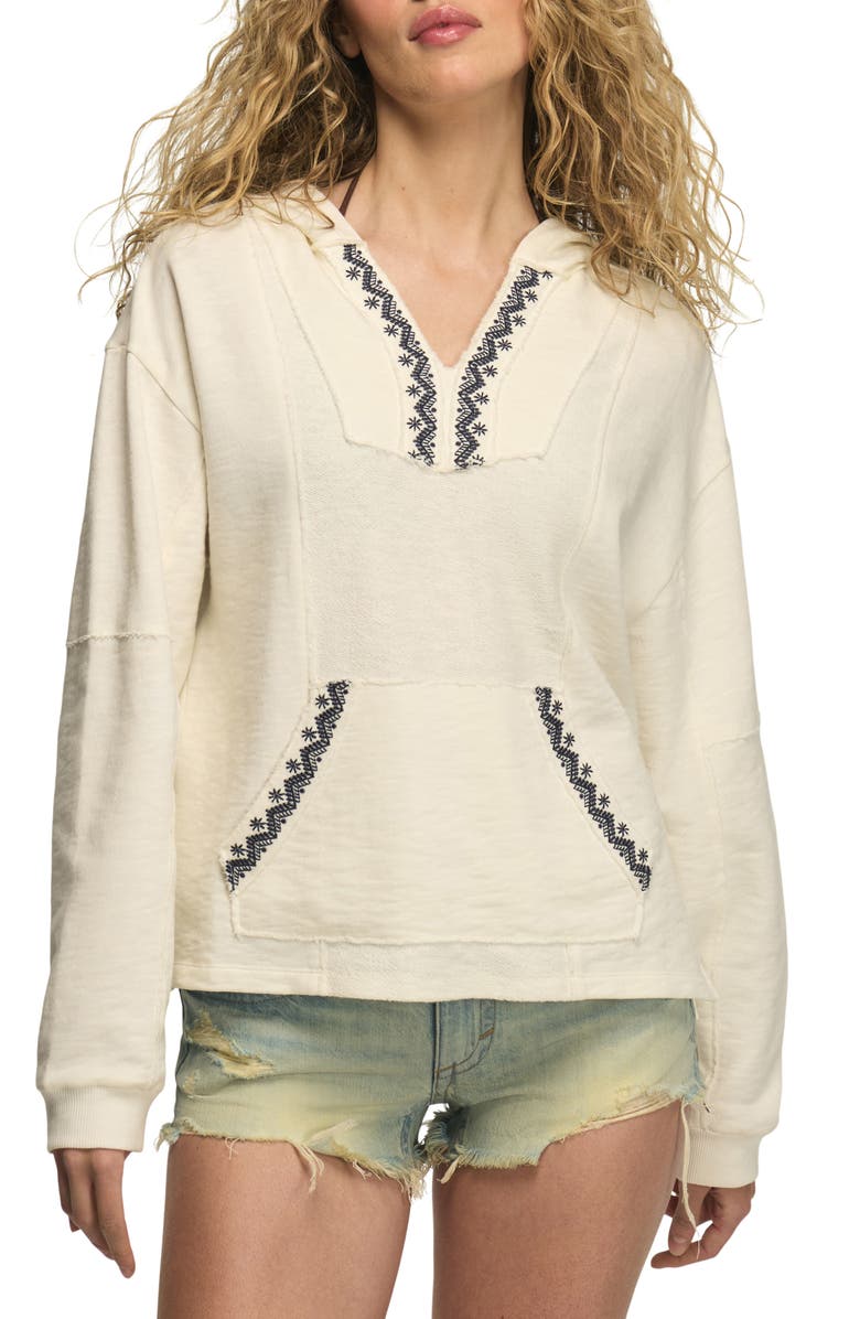 Lucky Brand Embroidered Baja Hoodie, Main, color, Tofu