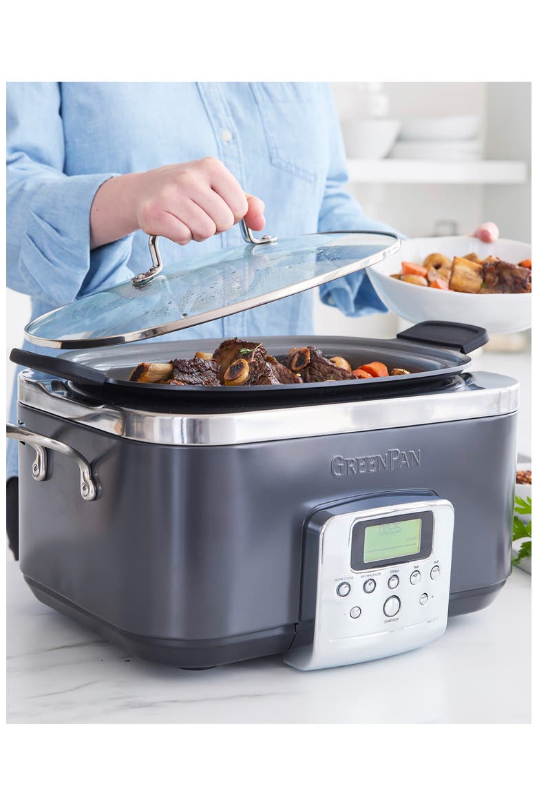 Ceramic Nonstick 6-Quart Slow Cooker, Alternate, color, GRAPHITE