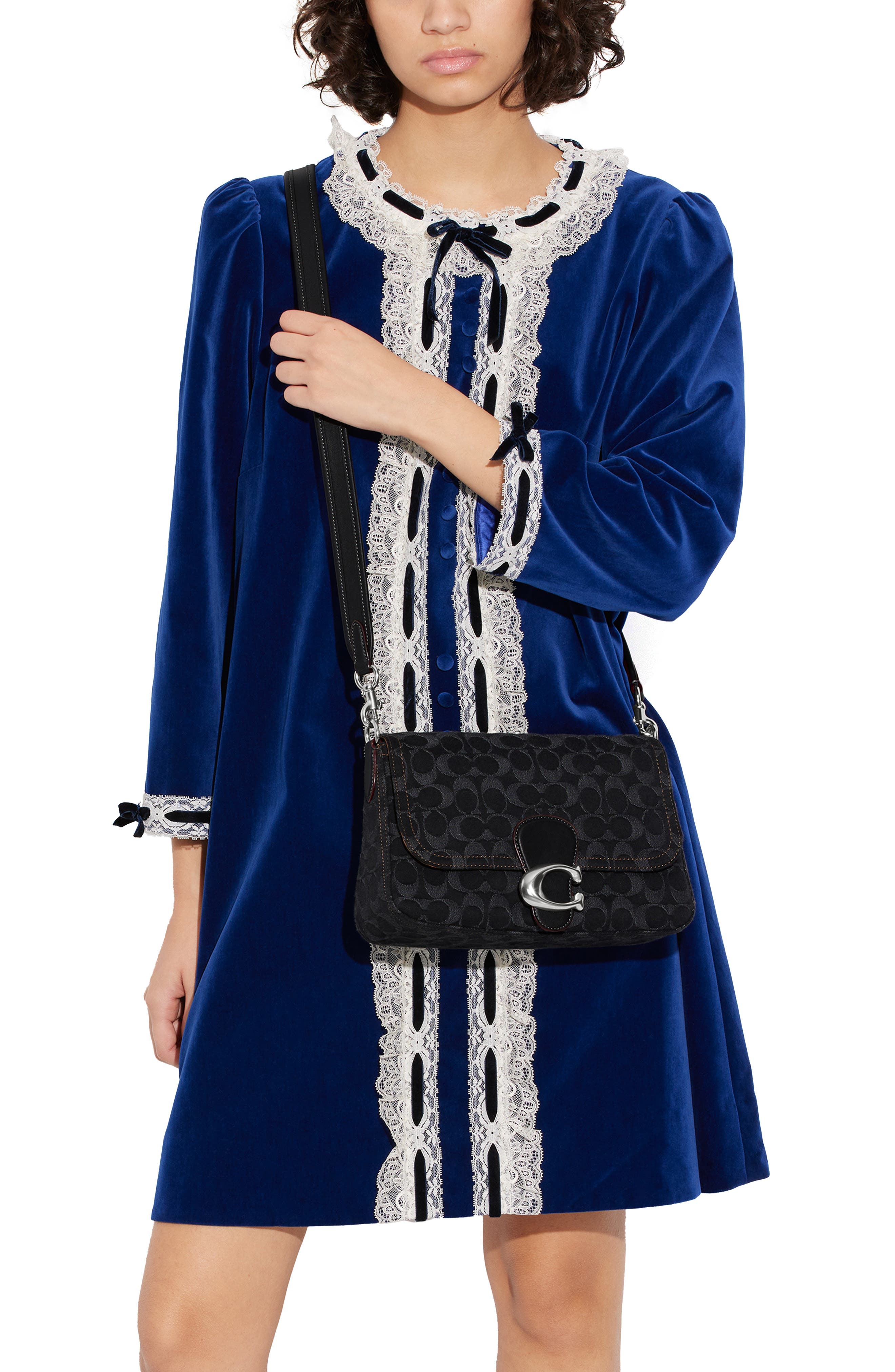 COACH Tabby Soft Signature Washed Denim Shoulder Bag, Alternate, color, 