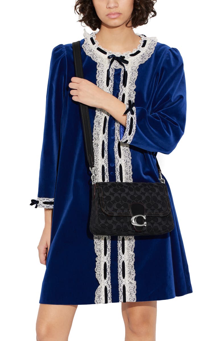 COACH Tabby Soft Signature Washed Denim Shoulder Bag, Alternate, color,