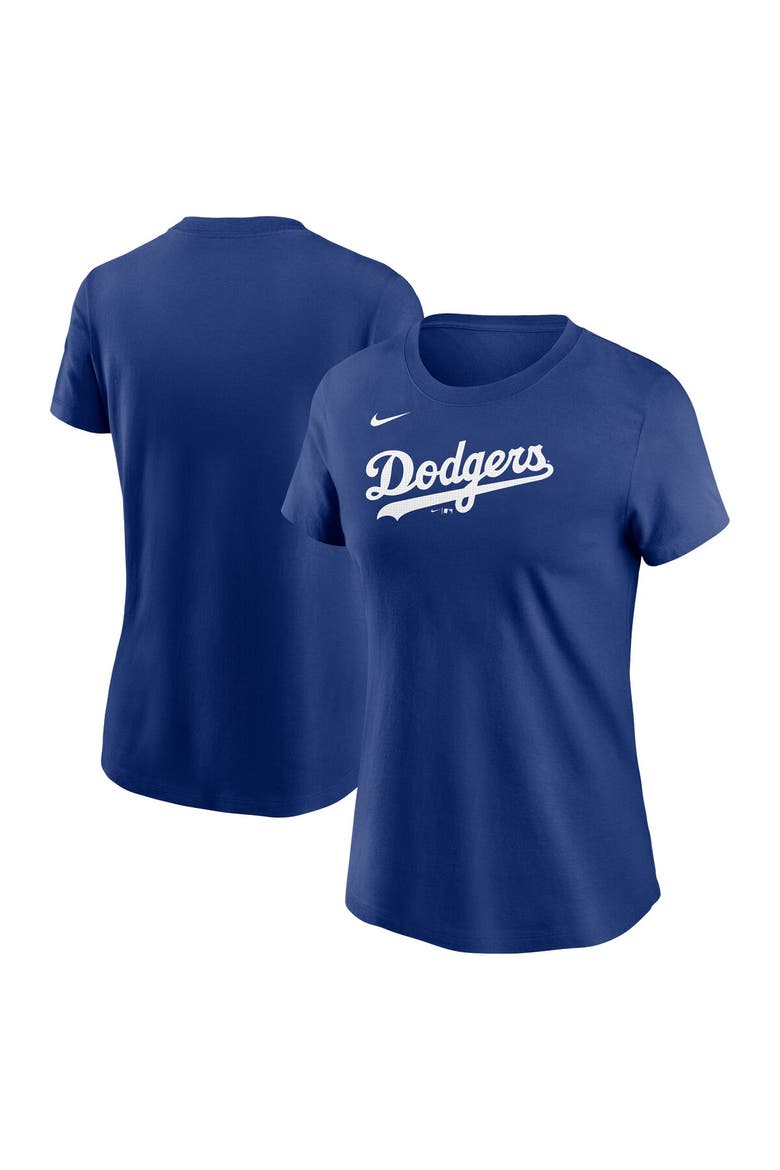 Women's Nike  Royal Los Angeles Dodgers Wordmark T-Shirt, Alternate, color, Royal