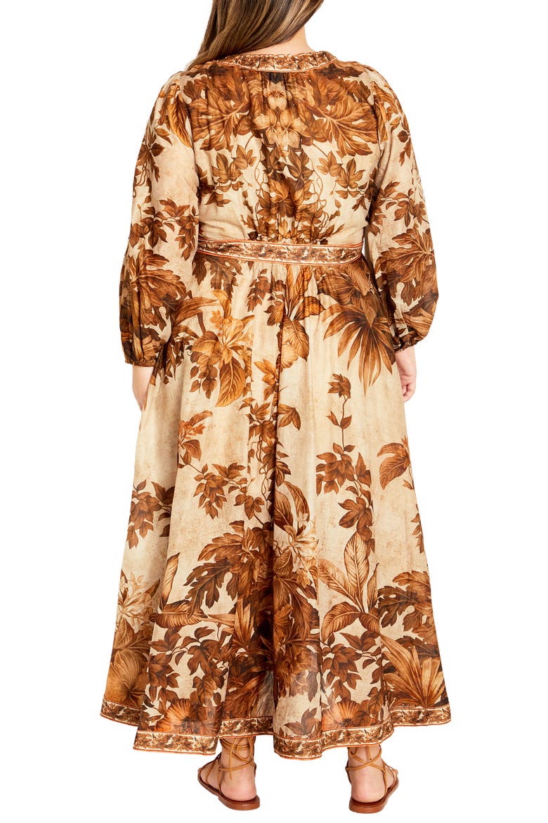 The Maddie Print Long Sleeve Wrap Maxi Dress, Alternate, color, NATURAL PRINT