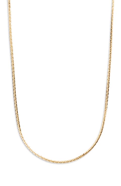 14K Yellow Gold Round Link Chain Necklace