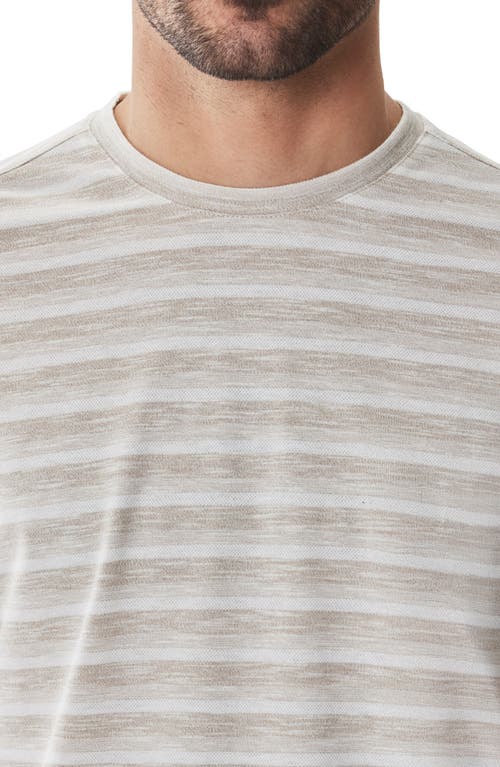 Robert Barakett Hockney Stripe Short Sleeve Crewneck T-shirt In Tan