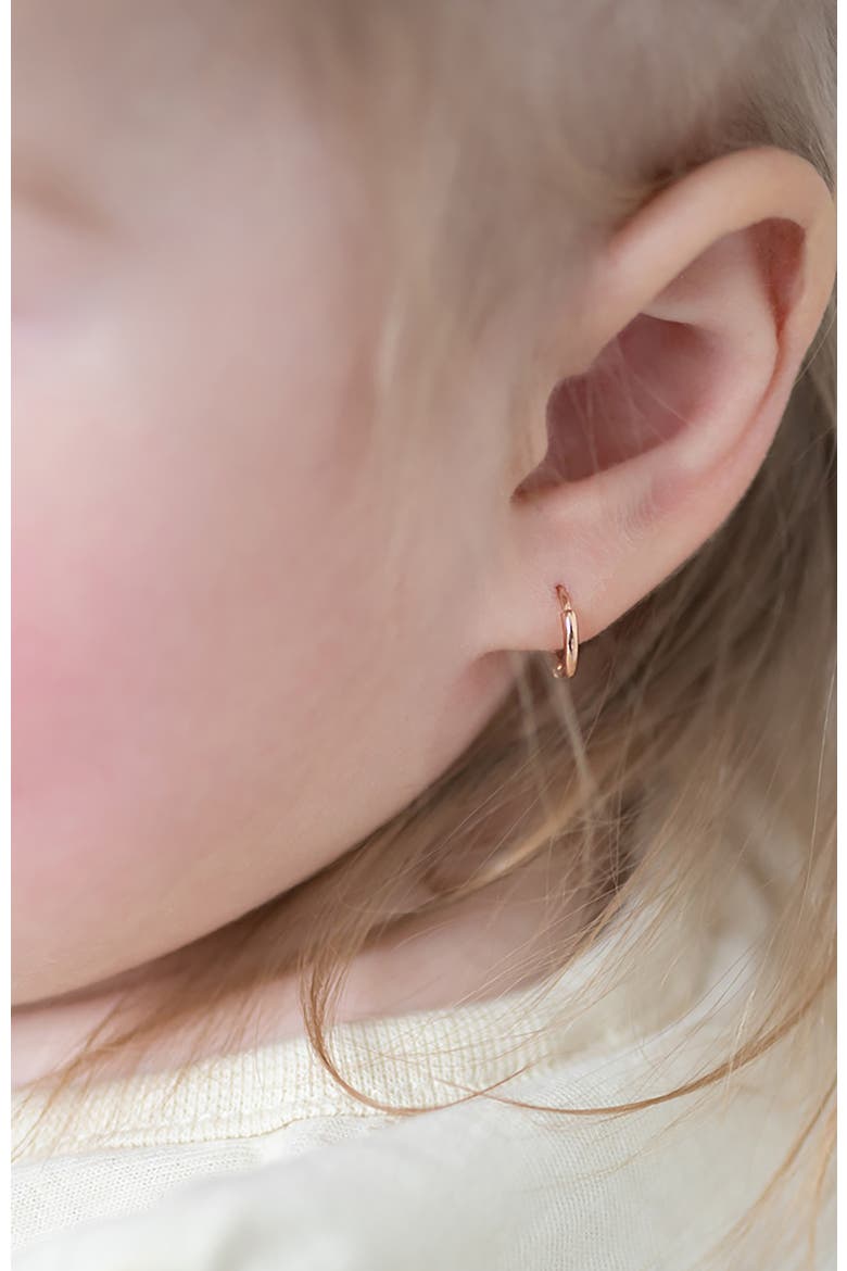 14k The Tiny Hoop Earrings, Alternate, color, Rose Gold