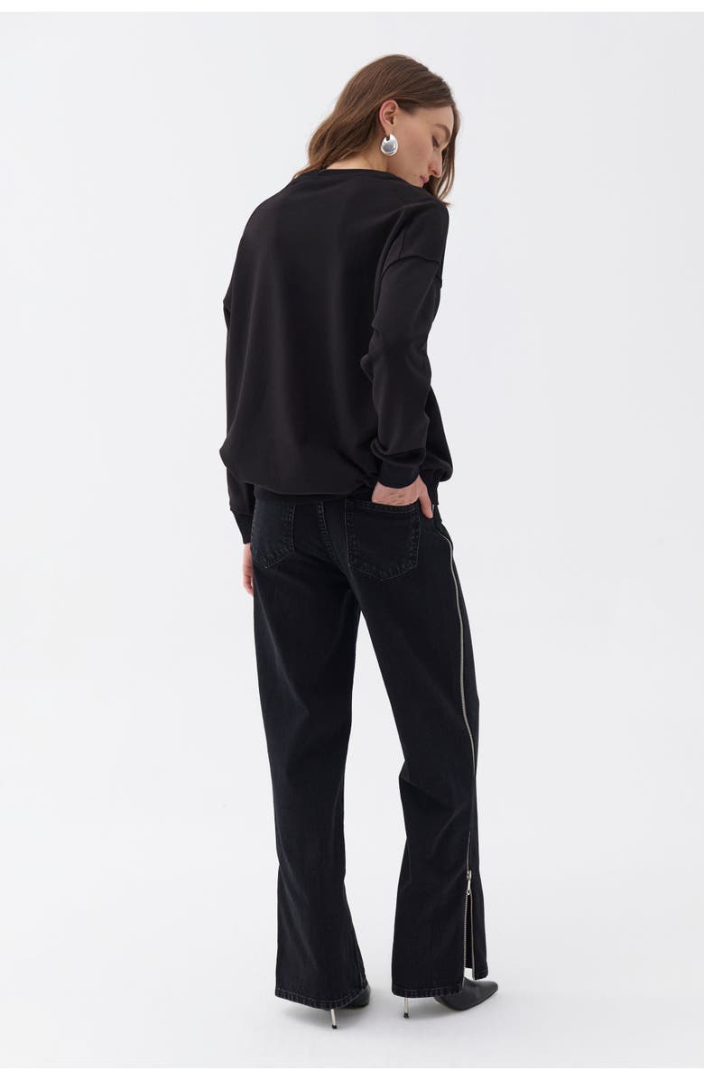 Nocturne Rhinestone Embroidered Oversized Sweatshirt, Alternate, color, 