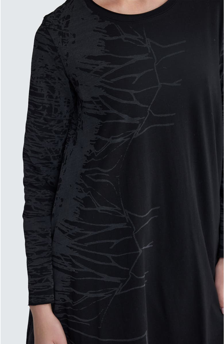 LUUKAA Melantha Abstract Burnout Tunic, Alternate, color, Ink Black
