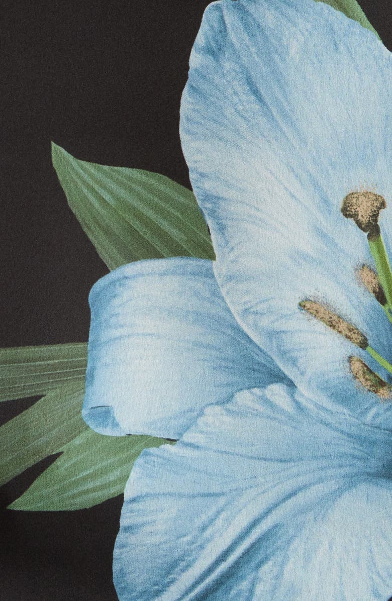 Vince Camuto Placed Floral Satin Top, Alternate, color, Sky