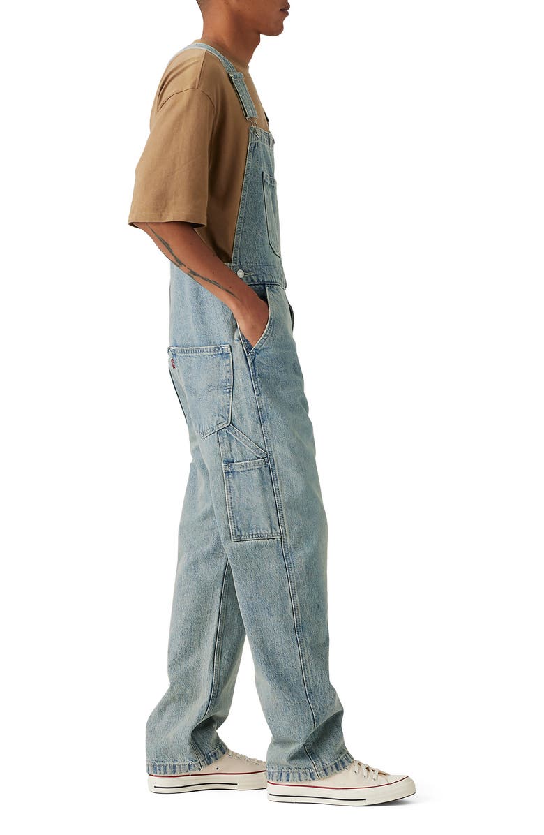 Levi's<sup>®</sup> Red Tab<sup>™</sup> Relaxed Straight Leg Denim Overalls, Alternate, color, 