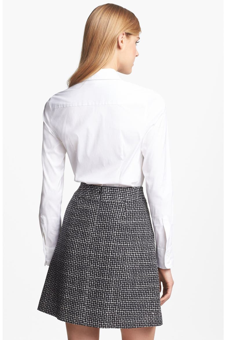 LONG SLEEVE STRETCH POPLIN BLOUSE, Alternate, color, WHITE