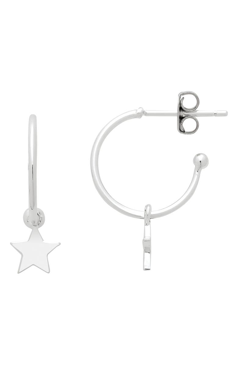 Estella Bartlett Star Drop Hoop Earrings, Main, color, 