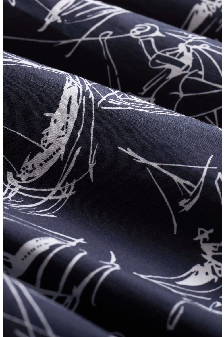 Jackson Marina Print Stretch Cotton Camp Shirt, Alternate, color, NAVY