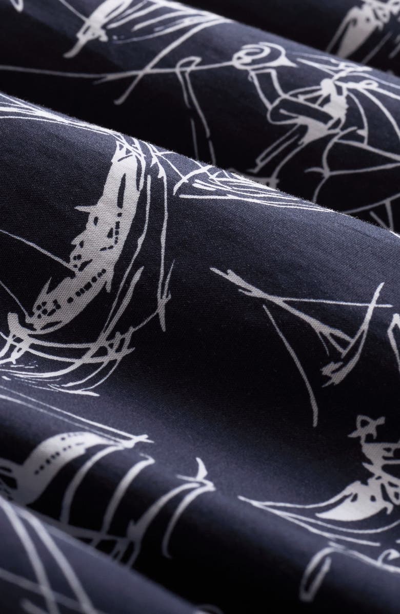 Bugatchi Jackson Marina Print Stretch Cotton Camp Shirt, Alternate, color, Navy