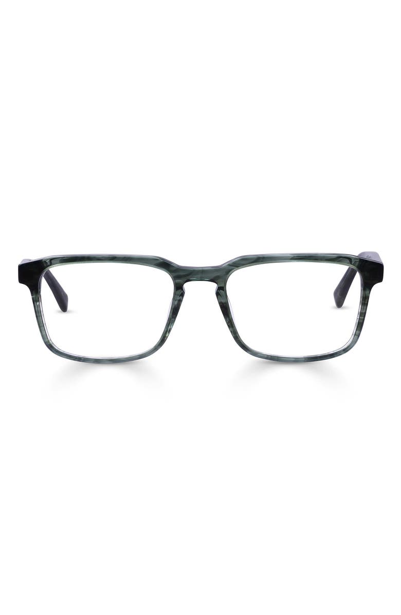 eyebobs Seymour 52mm Rectangular Blue Light Blocking Glasses, Main, color, Thyme / Basil