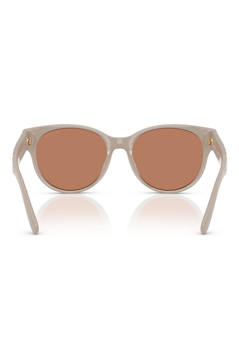 56mm Gradient Round Sunglasses, Alternate, color, KHAKI SOLID / BROWN SOLID