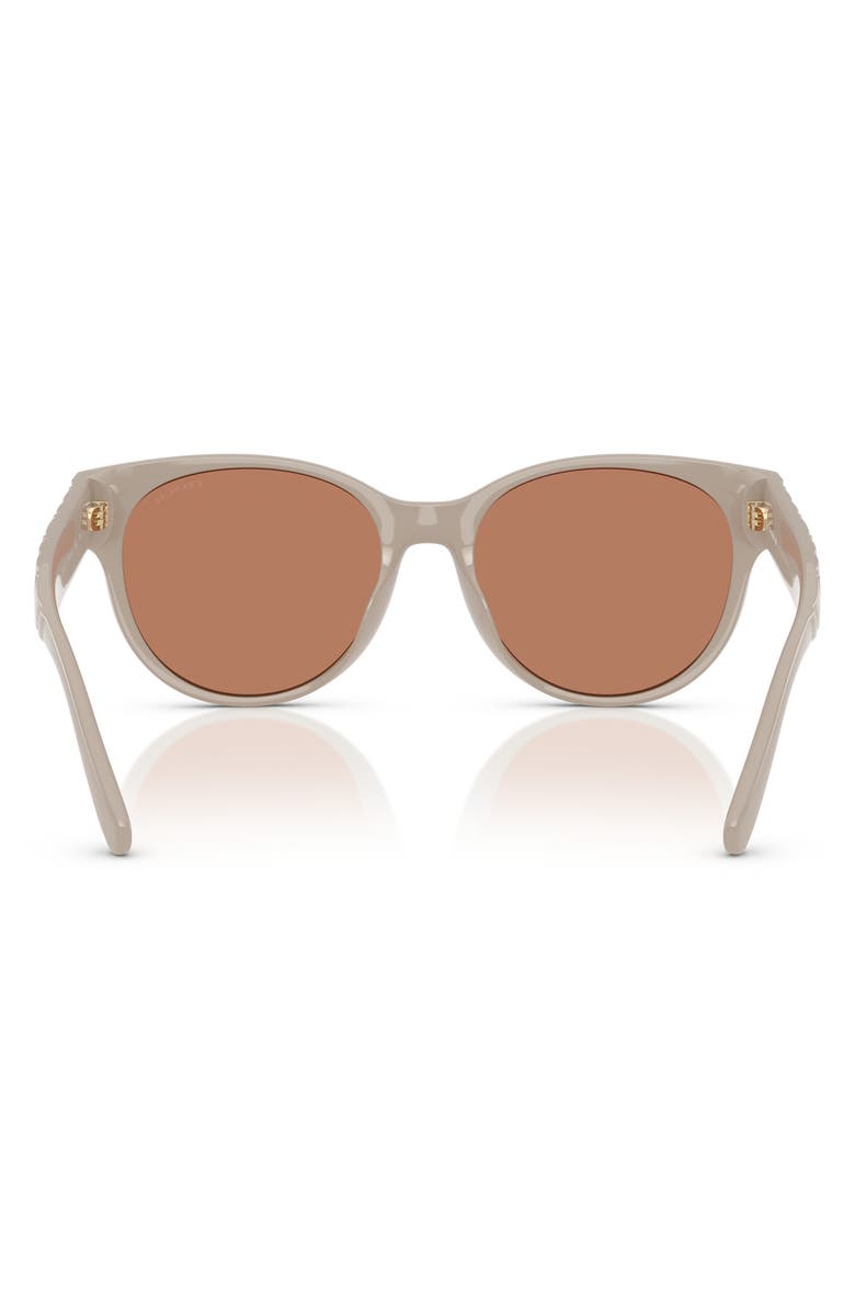 COACH 56mm Gradient Round Sunglasses, Alternate, color, Khaki Solid / Brown Solid