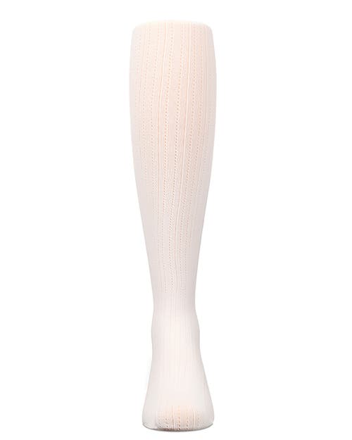 Memoi Kids' Railroad Pointelle Nylon Tights In Neutral