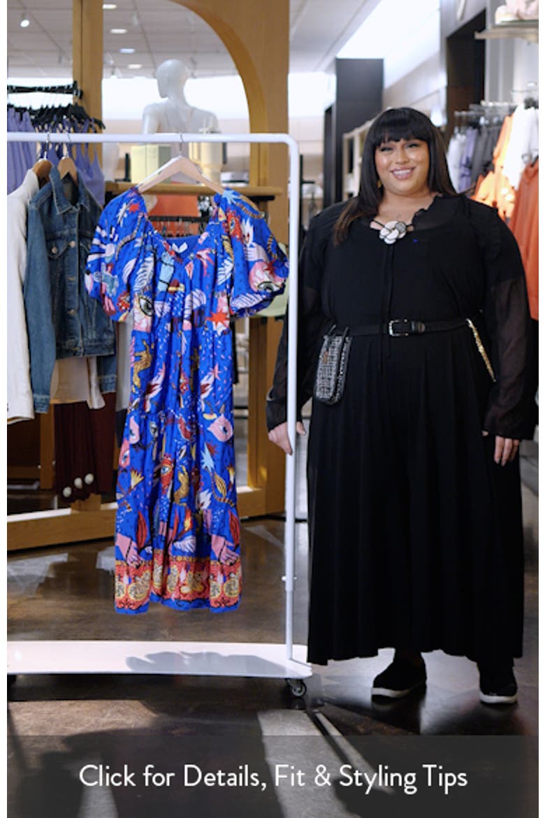Capria Puff Sleeve Cotton Midi Dress video