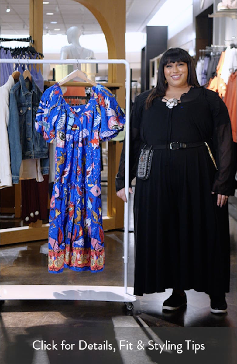 Capria Puff Sleeve Cotton Midi Dress, sales video thumbnail