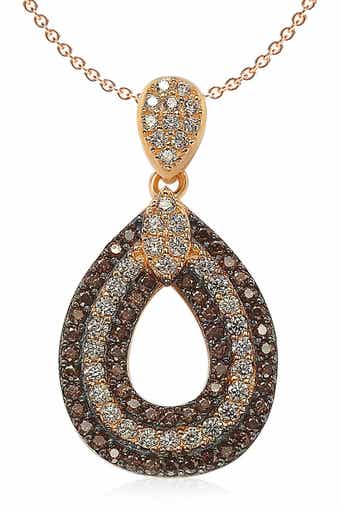 Pave CZ Teardrop Shape Pendant Necklace