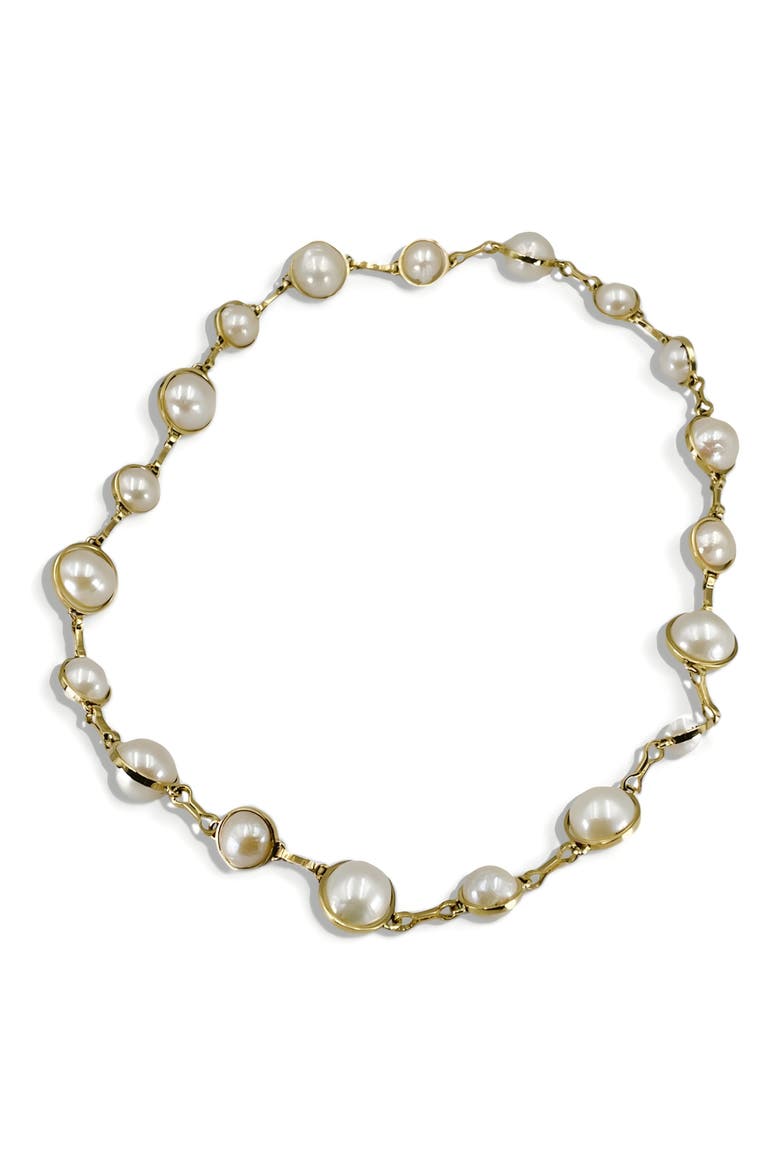 Baroque Freshwater Pearl Necklace, Main, color, YELLOW GOLD/ PEARL